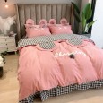 Explosion new embroidered three-dimensional ears cute rabbits Mo Xiong cotton four-piece suit