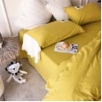 Washed cotton solid color four-piece suit cotton simple double four-piece bedding bed sheet quilt cover