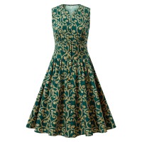vintage dress explosive single-breasted women's retro dress