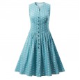 vintage dress explosive single-breasted women's retro dress