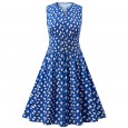 vintage dress explosive single-breasted women's retro dress