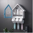 T42 Bathroom Shelf House Brushing Cup Toothbrush Holder Perforated Toilet Wash Set Storage Rack