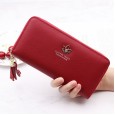 New ladies wallet women long fashion clutch bag Japan and South Korea zipper lychee leaf mobile phone bag