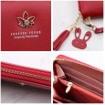 New ladies wallet women long fashion clutch bag Japan and South Korea zipper lychee leaf mobile phone bag