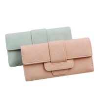 Korean version of the new three-fold ladies wallet retro lychee pattern large capacity long wallet