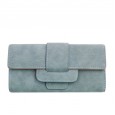 Korean version of the new three-fold ladies wallet retro lychee pattern large capacity long wallet