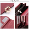 The new ladies wallet Korean version of the multi-card bit mid-length clutch bag fashion wild tri-fold buckle handbag