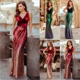 Spring and summer new women's skirt long slim dress sequin dress