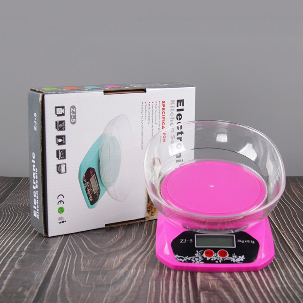 Mini kitchen food electronic scale with dish with scale baking electronic scale precision 0.1g / 3KG