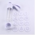 Aimanwu Baking Tools 12 Pieces Flower Household Biscuit Machine Cookies Cream Decorating Gun Decorator