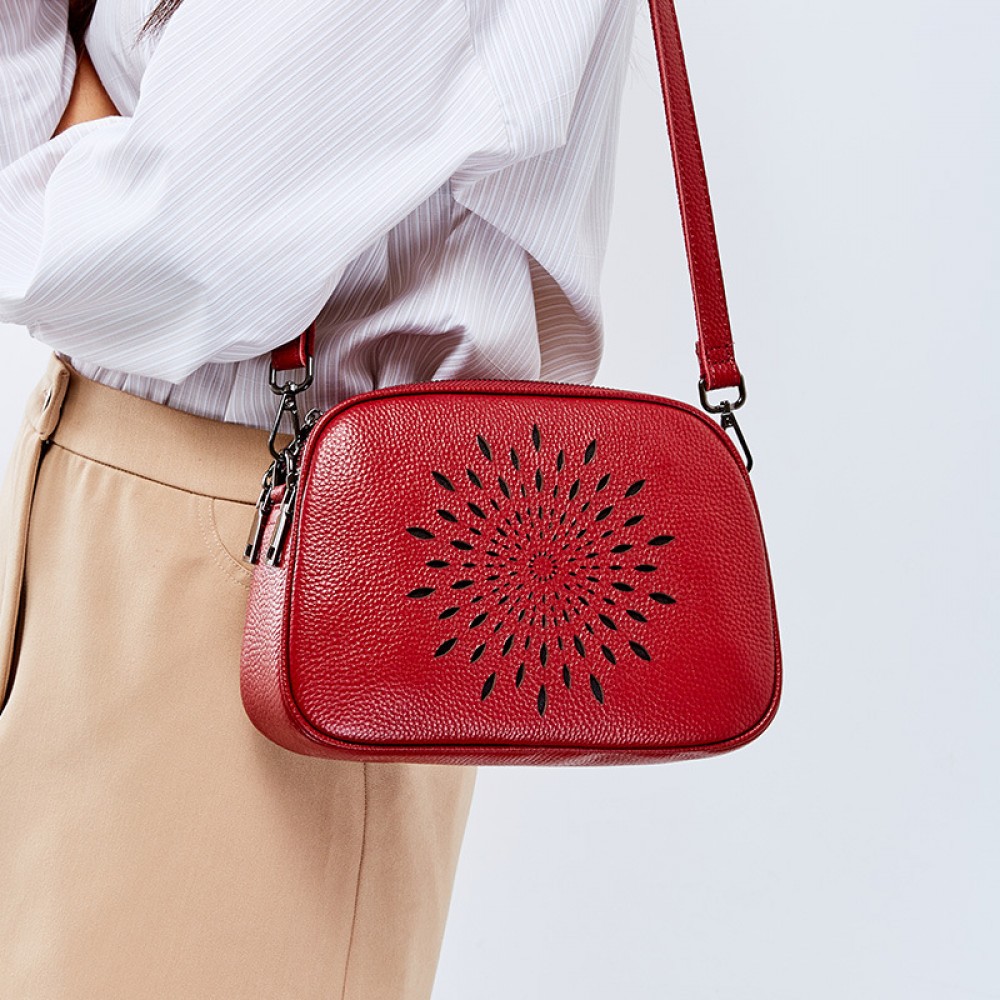 Spring and summer new leather female bag female first layer cowhide Korean fashion female bag shoulder messenger ladies bag