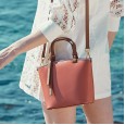 Summer new small bag female fashion cowhide women bag leather bucket bag shoulder messenger bag