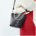 New leather handbags Korean fashion first-layer cowhide mini picture bag shoulder messenger handbag bucket bag