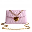 Small fragrant cowhide embroidery thread chain bag female new wave leather crossbody bag female wild shoulder bag small bag