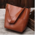 New leather handbags bucket bag retro handbags women's big bag diagonal bag