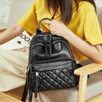 Lingge Ms. Backpack First layer cowhide backpack female new leather women bag leather bag travel backpack school bag
