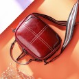 Leather handbags shoulder messenger bag new fashion wild cowhide double-layer broadband portable messenger bag