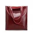 Summer new cowhide female bag fashion ladies bag simple tote bag large capacity fashion portable shopping bag