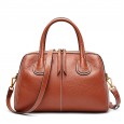 Boston leather handbag pillow bag handbag spring and summer first layer cowhide lychee shoulder crossbody bag