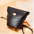 Women's bag spring and summer new fashion leather messenger bag wild first layer cowhide bucket bag shoulder