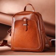Summer new leather women's bag retro style leather shoulder bag single shoulder dual-use backpack simple atmosphere lady