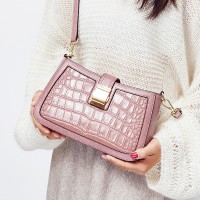 Spring and summer new female bag oil wax cowhide crocodile pattern handbag fashion fan simple ladies handbag