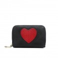 New Heart-shaped Wallet Cowhide Short One-fold Wallet Bag Multi-Card Women's Mini Change