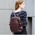 Spring and summer leather female bag fashion oil wax cowhide female shoulder bag travel bag school style backpack ladies bag