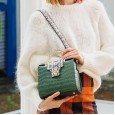 Leather handbags Kelly bag female crocodile pattern new shoulder bag fashion portable crossbody bag cowhide ladies bag