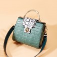 Leather handbags Kelly bag female crocodile pattern new shoulder bag fashion portable crossbody bag cowhide ladies bag