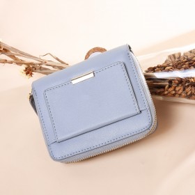 Summer new wallet female leather coin purse female fashion simple card position short leather wallet