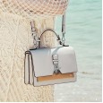 Contrast color bag female summer new leather handbags fashion simple shoulder bag small tide wild crossbody bag