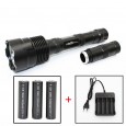 Outdoor 3 lights L2 strong light long-range flashlight with extension tube LED flashlight 18650