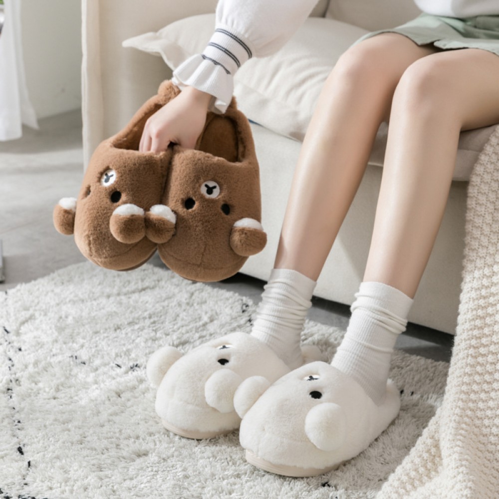 Autumn and winter children's cotton slippers boys and girls winter fur warm cotton shoes small and large children's family of three baby cotton mop