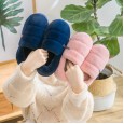 Autumn and winter cotton slippers home female bag with thick bottom anti-skid month childbirth home furry cotton shoes winter indoor