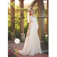 Women's lace pregnant women lotus leaf short-sleeved dress long dress photography flying flying sleeve dress 8859
