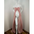 Pregnant women taking pictures tube top chiffon dress pregnant women shooting photo front split mop dress 8812