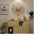 Hot selling modern fashion personality mute metal wall clock creative living room clock