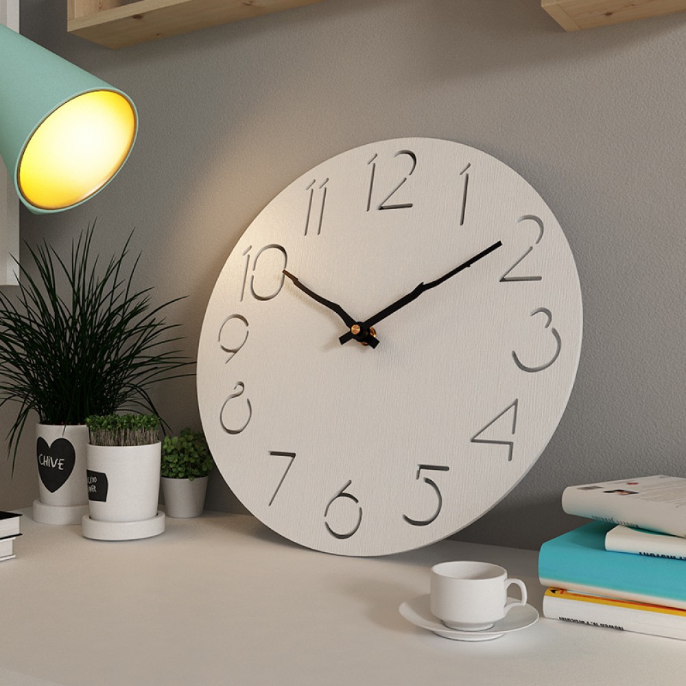Best selling Nordic log style creative decoration wall clock living room silent clock