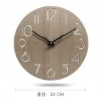 Best selling Nordic log style creative decoration wall clock living room silent clock
