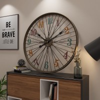Hot-selling cafe bar personality metal antique wall clock living room creative mute clock