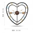 Modern minimalist creative living room love wall clock fashion mute iron metal clock