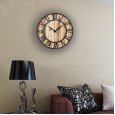 Personalized iron wood living room wall clock creative retro study bedroom clock fashion simple clock
