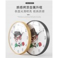 Nordic modern minimalist wall clock personality living room cartoon clock metal silent clock
