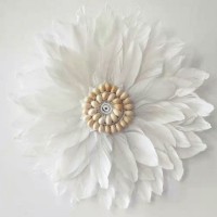 Nordic style feather wall decoration flower plate conch ornaments children's room decorations handmade creative wall decoration
