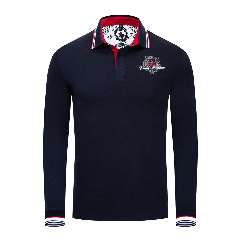 Autumn and winter plus size men's long-sleeved polo shirt men's shirt lapel shirt 061