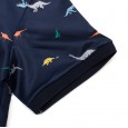 New Men's POLO SHIRT Multicolor Dinosaur Print Men's Lapel Shirt 046