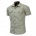 Men's short-sleeved shirt military style military uniform outdoor shirt pure cotton 55889
