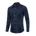 Spring and autumn new men's spring and summer cotton long-sleeved shirt corrugated shirt 186