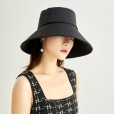 Spring and summer black big brim fisherman hat female hat outdoor travel leisure sun hat cold feeling anti-ultraviolet female hat